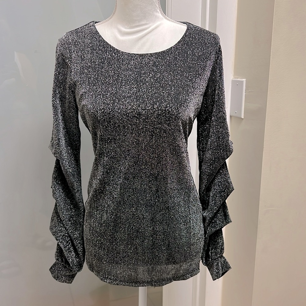 Alfani Silver and Black Top